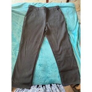 Stanley Mens Black Fleece Lined Canvas Carpenter Work Pants 34x32 Hammer Loop